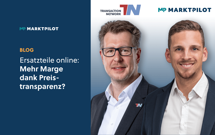 Featured image mit Foto von Gerd Bart, Geschäftsführer von Transaction-Network, und Dominik Kaunert, Customer Success Manager bei MARKT-PILOT