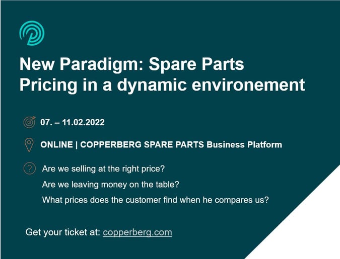 As keynote speaker at this year's Copperberg Spare Parts Business Platform, our CEO Tobias Rieker will present the new possibilities of market-driven pricing.