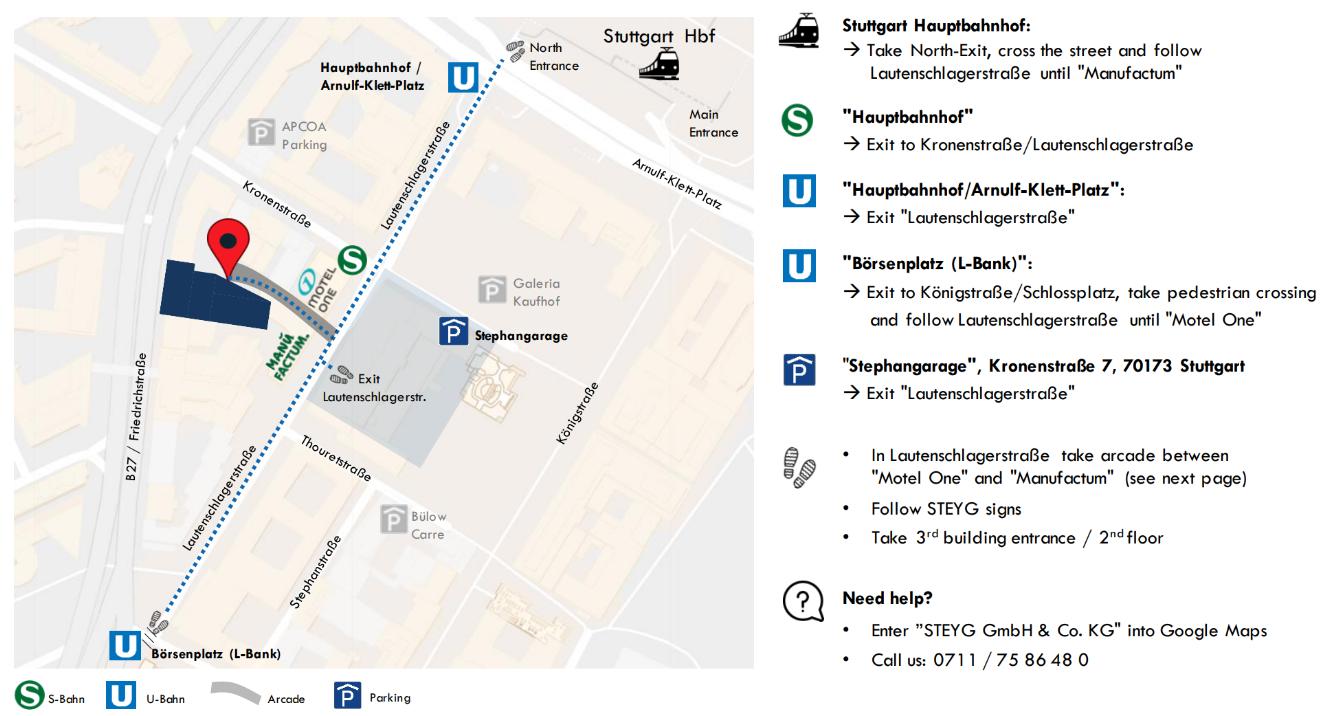 STEYG Anfahrtsbeschreibung