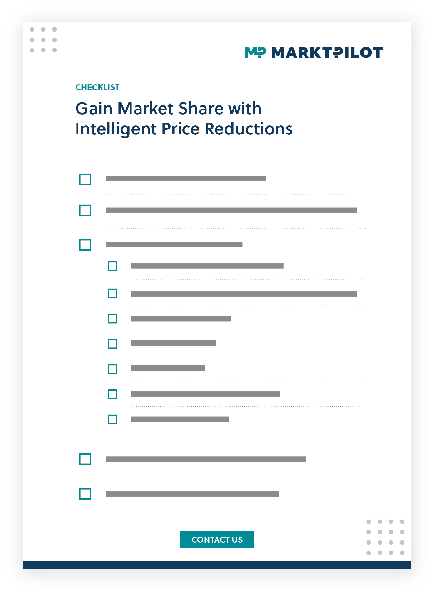 Checklist - Gain Market Share with Intelligent Price Reductions